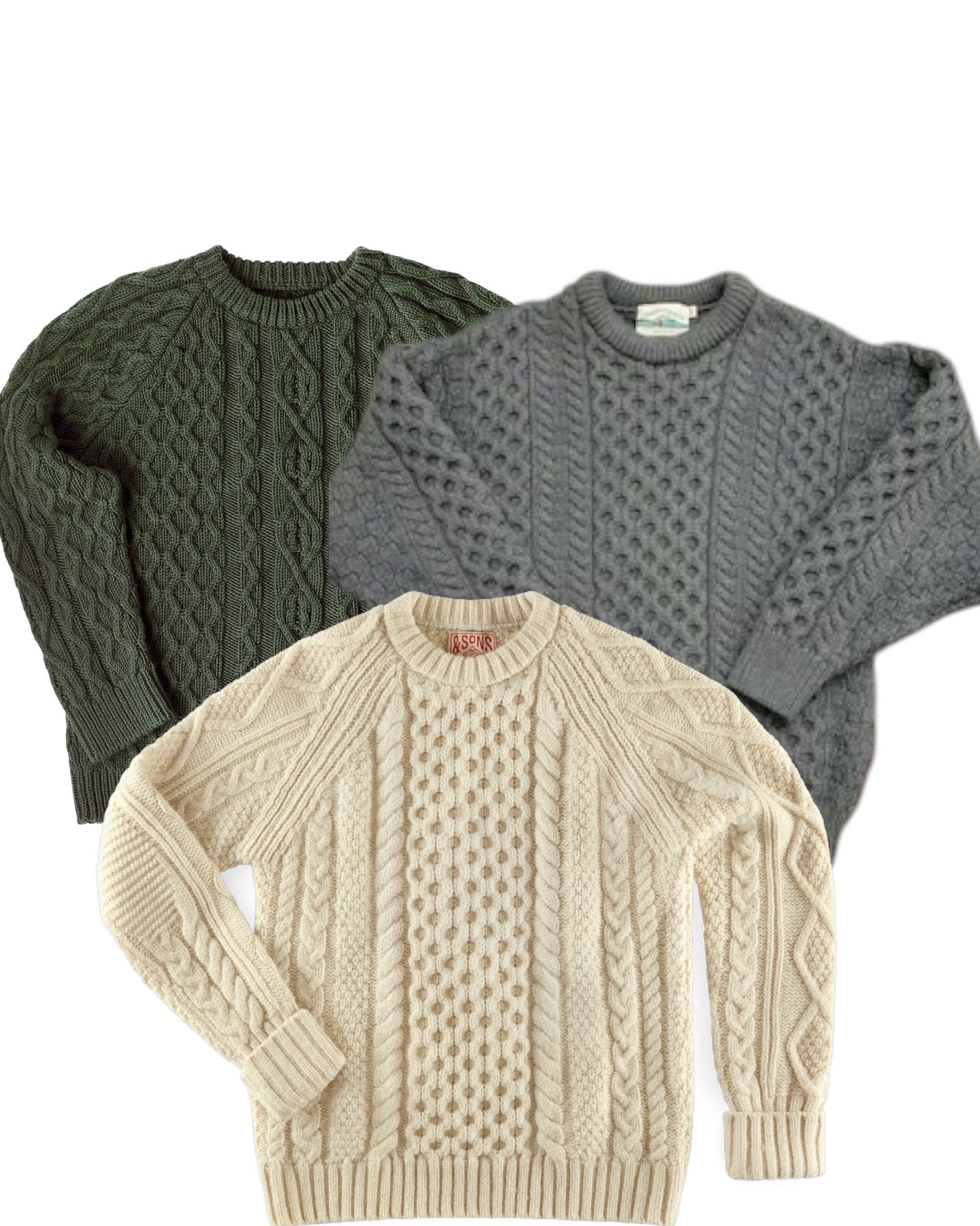 30 x Vintage Aran Wool / Fisherman Knitwear