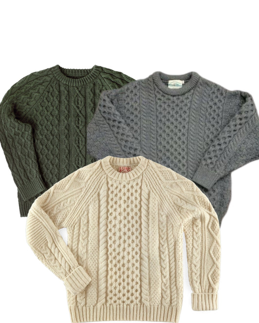 30 x Vintage Aran Wool / Fisherman Knitwear