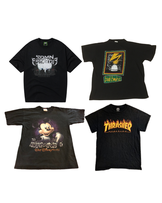50 x USA Vintage Printed Black T-shirts