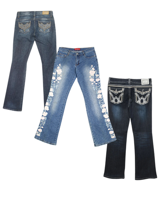 30 x Women's Y2K Embroidered Jeans